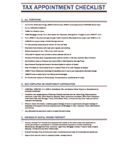 Pre Appointment Checklist.pdf Tax Preparation Pre-Appointment Checklist for Clients 2022 PDF | Walker ...
